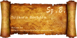 Szikora Borbála névjegykártya